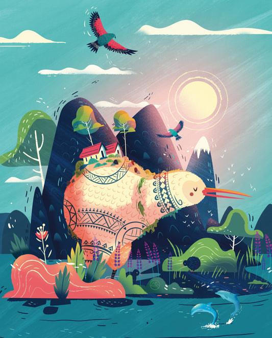 Avian Oasis (New Zealand) Print
