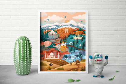 Lovely Lands (India) Print