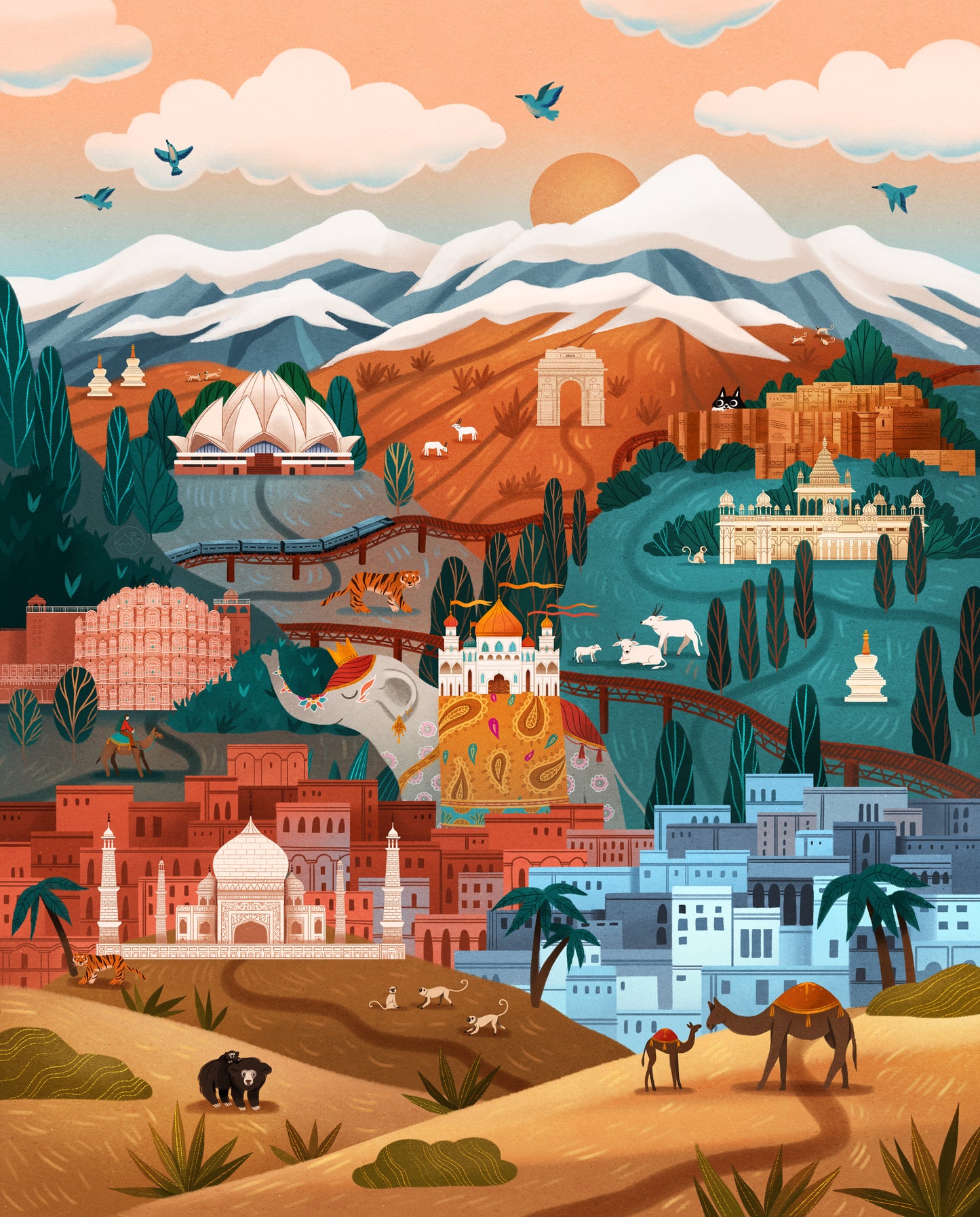 Lovely Lands (India) Print