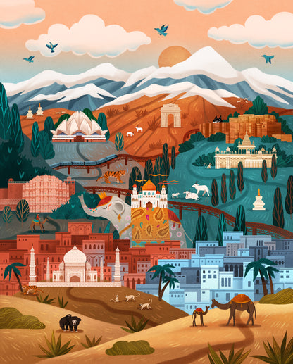 Lovely Lands (India) Print