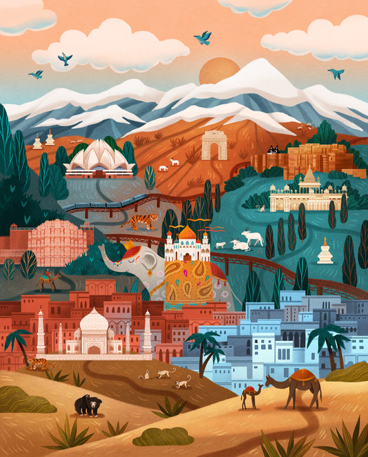 Lovely Lands (India) Print